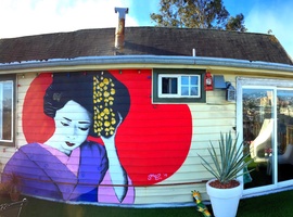 “Geisha”. Spray sobre madera. 7x3 metros. San Francisco CA. 2015